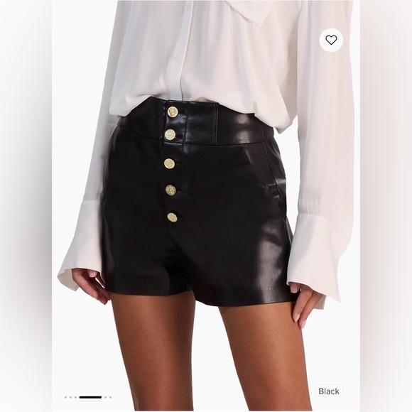 ALICE + OLIVIA Baylor Faux-Leather Ultra-High-Rise Shorts size 0 - Picture 5 of 7
